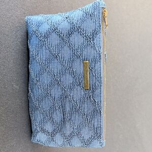 Blue Textured Cosmetic Bag
